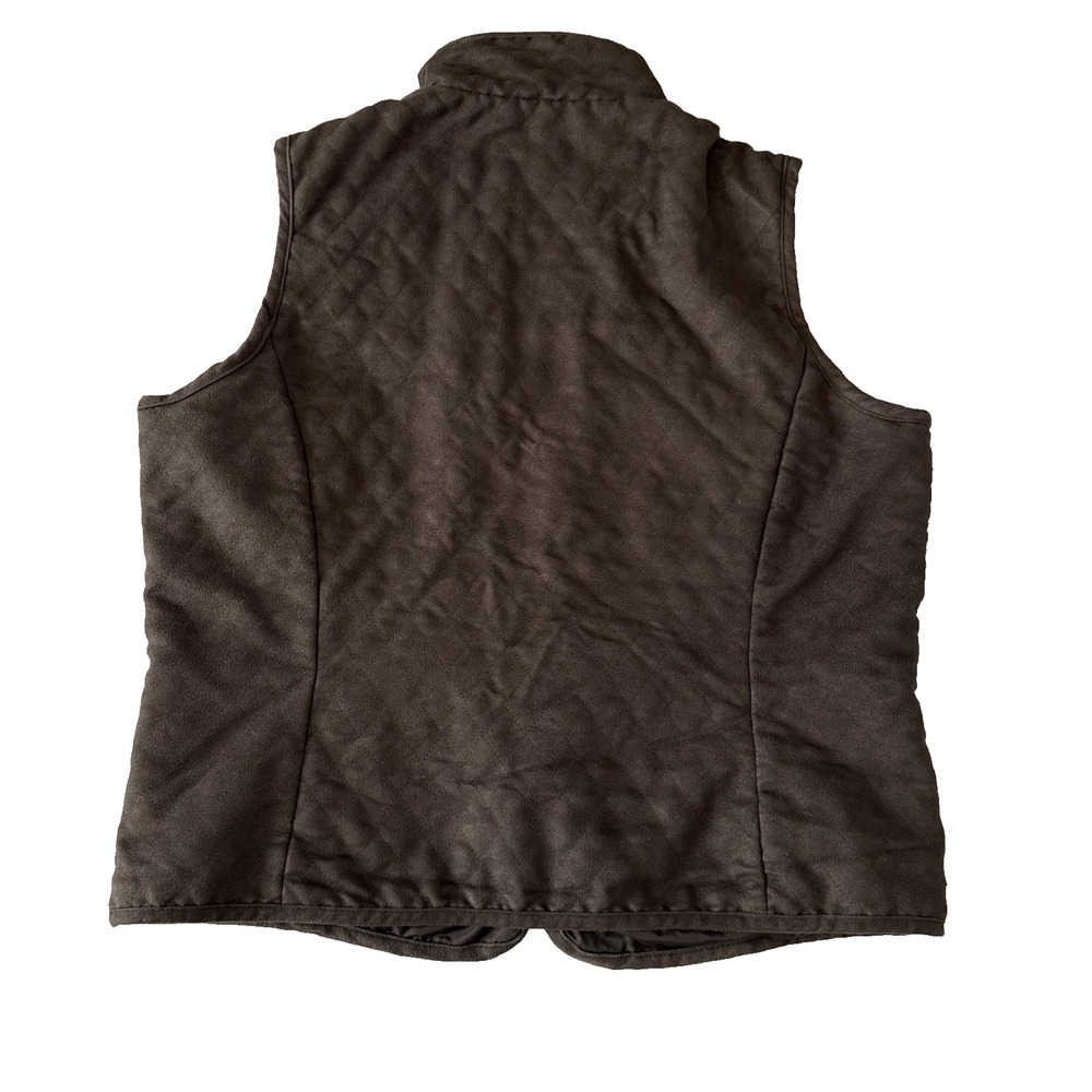 Columbia Quilted Zip Front Vest Women’s M Pockets Boho Cottagecore Neutral Brown - Picture 2 of 8